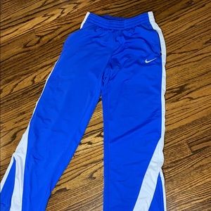 Blue and White Nike sweatpants